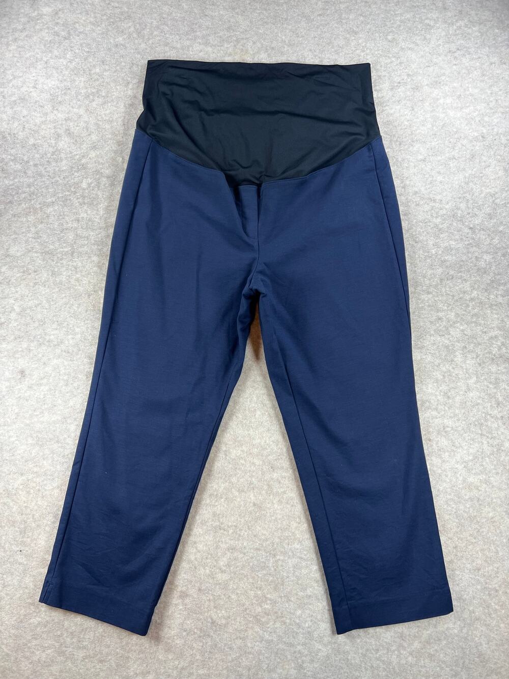 Ann Taylor LOFT Maternity Stretch Cropped Dress Work Pants Navy Blue Size 18